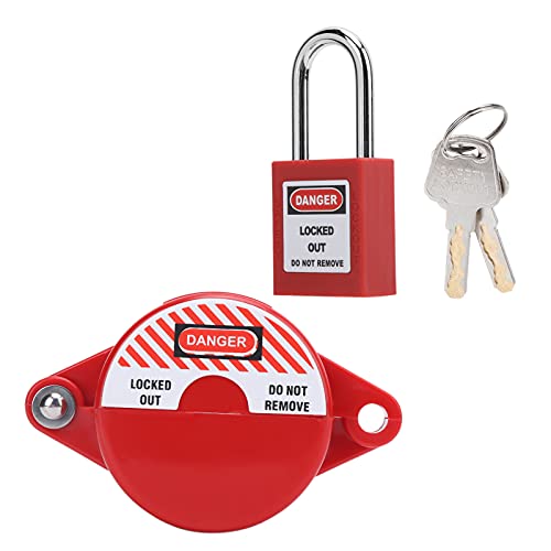 Valve Lockout Safety Padlock for Home Liquefied Gas Water Meter Floor Heating Drain Switch Plastic Red Secure Lock Device for Outside Garden Valve