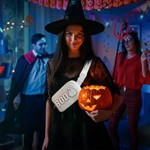 Halloween crossbody bag ghost purse cute spooky gothic boo letter belt bag packs halloween fanny pack halloween gifts for girls women beige  urban country home decor