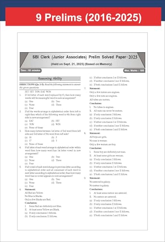 Image of Disha 23 Year-wise SBI Clerk Prelim & Main Exams Previous Year Solved Papers (2025 - 2009) 7th Edition | General Banking