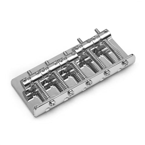 ギターの交換用ブリッジパーツ 10 セット左利きシングル 5 弦ビブラートブリッジフラットブリッジエレキギター用ブラッククロームカラー(Silver)