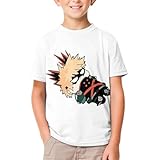 [Amiabout] ヒロアカ 爆豪勝己 Tシャツ 半袖 クルーネック 子供服 キッズ ガールズ ボーイズ 女の子 男の子 シンプル キャラクター 肌着 プリントカジュアル アニメ グッズ