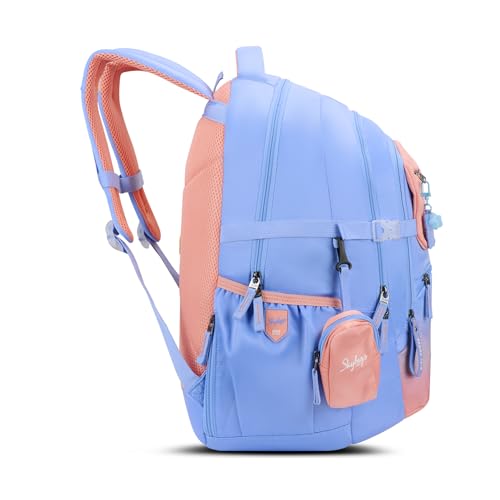 Image of Skybags Riva 37L Casual Backpack for Girls with 3 Compartments & Adjustable Shoulder Strap | 16 Inch Padded Laptop Sleeve | Detachable Happy Pouch & Secret Pocket | Perfect for School & Travel
