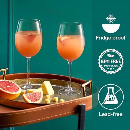 Image of Borosil 370ml x 2pc Opera Wine Glass Set | Wine Glasses for Red & White Wine, Cocktails & Mocktails | Elegant Glassware for Home, Parties & Gifting