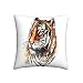 Funda De Cojín 45x45 cm, Dibujo de Tigre Cara de Tigre Funda De Cojín Hogar Decorativo Almohada Cuadrada para Sofá Dormitorio Sala Cama Hogar Interior, Exterior