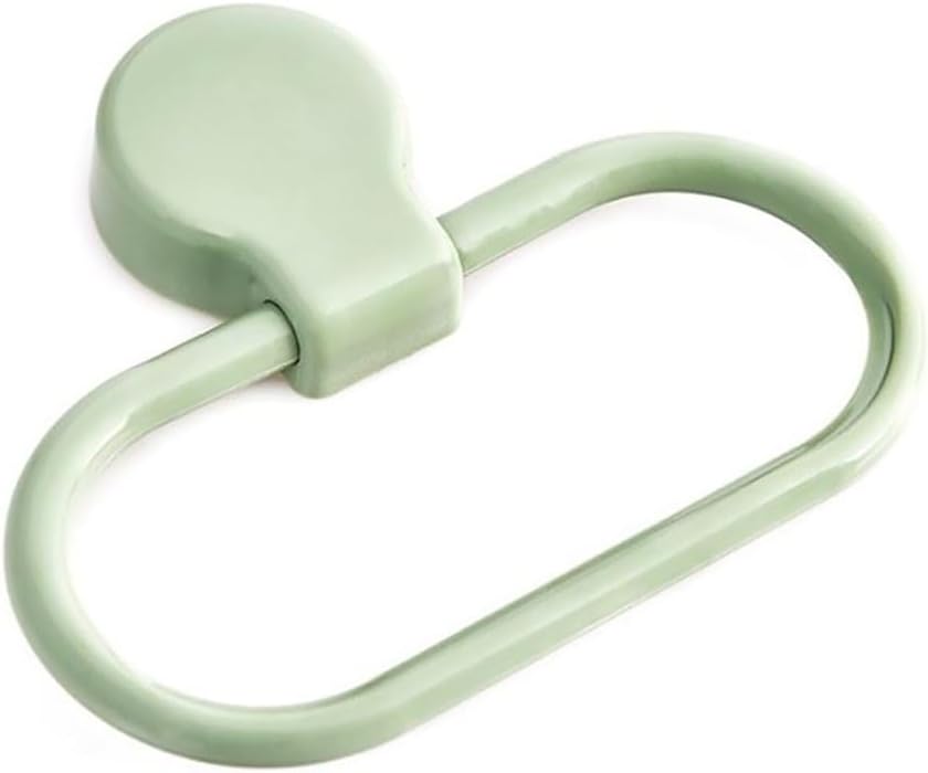 Green Towel Ring 6X5 Inch Self-Adhesive Bathroom Hand Towel Holder Rotatable Wall-Mounted Rings Small for Kitchen and Bath