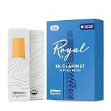 D'Addario Organic Royal Eb Clarinet Reeds, Strength 3.5, 10-Pack