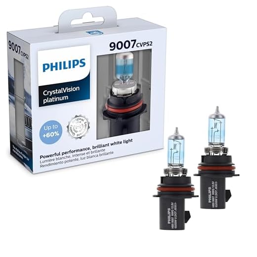 Philips Automotive Lighting 9007 CrystalVision Platinum Superior Upgrade Automotive Replacement Bright White Headlight Bulb, Fits Select High Beam, Low Beam, Fog Positions (2 Pack)