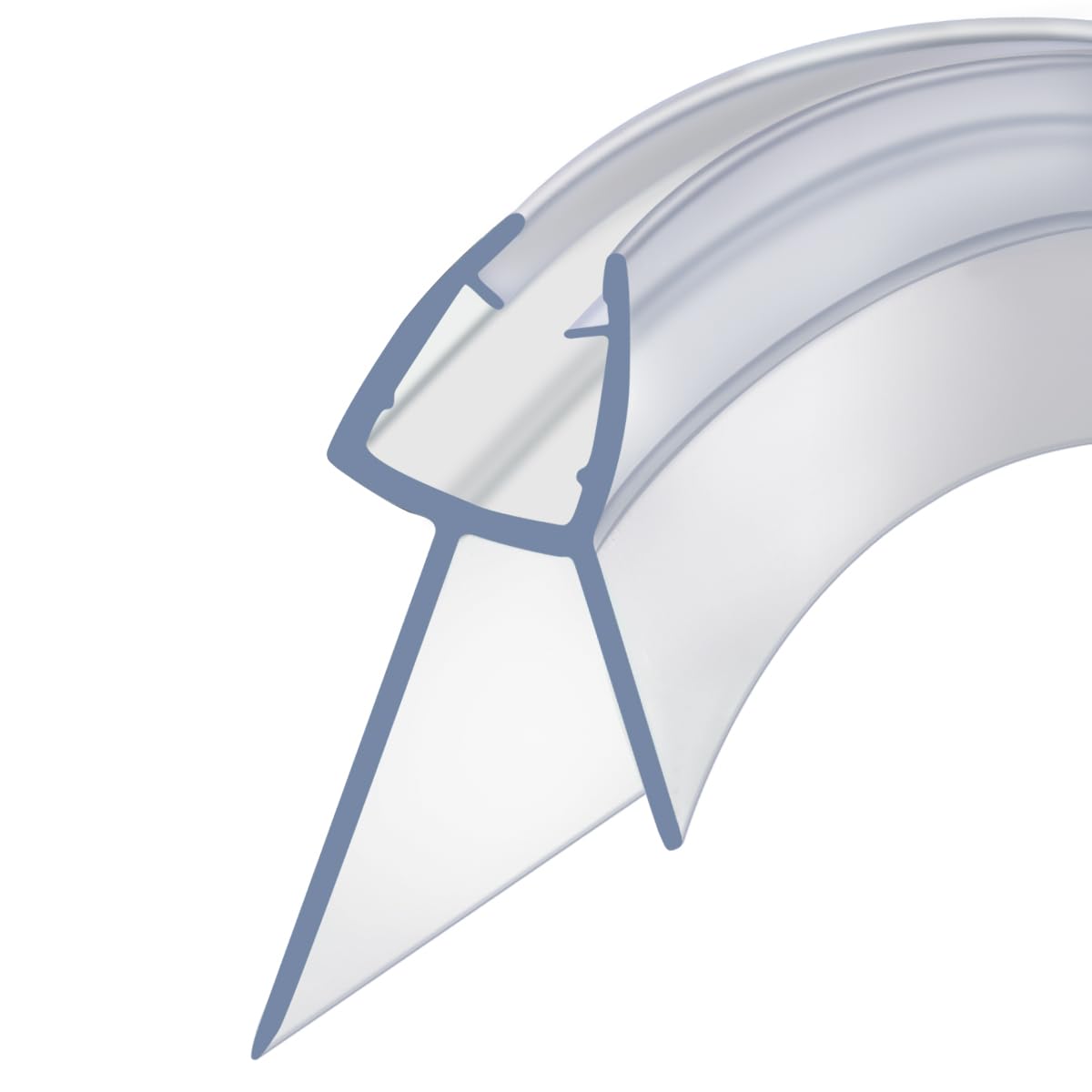 ARVO Shower Screen Seal Strip for 4–6 mm Glass | Covers Gaps Up to 20 mm | 89 cm Transparent Shower Door Seal Strip Replacement – Watertight for Curved Glass Doors