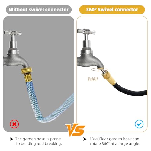 Image of Swivel All-Metal Garden Hose Adapter, 3 /4 inch GHT Hose Protector, Male to Male