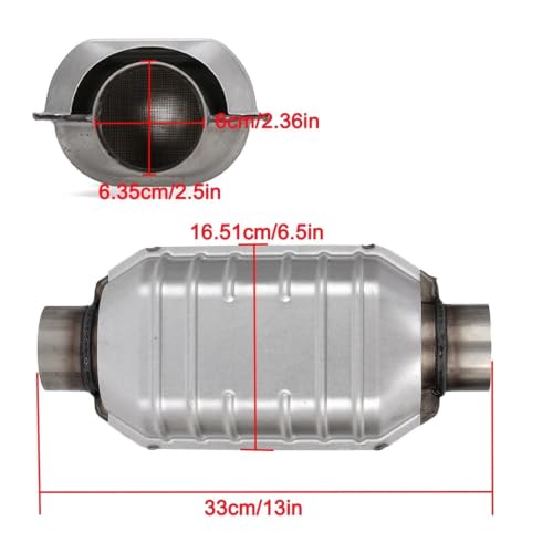Convertidor catalítico universal de alto flujo y acero inoxidable con protector térmico integrado 4