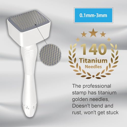 Image of JICOOT Derma Stamp For Women and Men | Microneedling Pen For Face, Microneedle Derma Roller, Dermastamp for Beard Microneedling Pen Roller Micro Needle Roller For Face Scalp