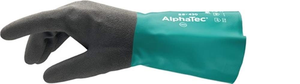 Ansell Chemikalienhandschuhe AlphaTec 58-430, Größe 9 grün/anthrazit, 12 Paar