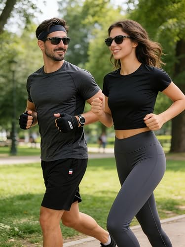 ZOXOZ Szorty męskie sportowe z bawełny, z kieszeniami na zamek błyskawiczny, elastyczna talia