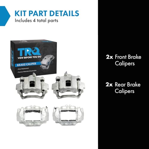 Image of TRQ Front and Rear Brake Caliper Set Zinc Coated Brackets Hardware Compatible with 2010-2022 Lexus GX460 2010-2015 Toyota 4Runner