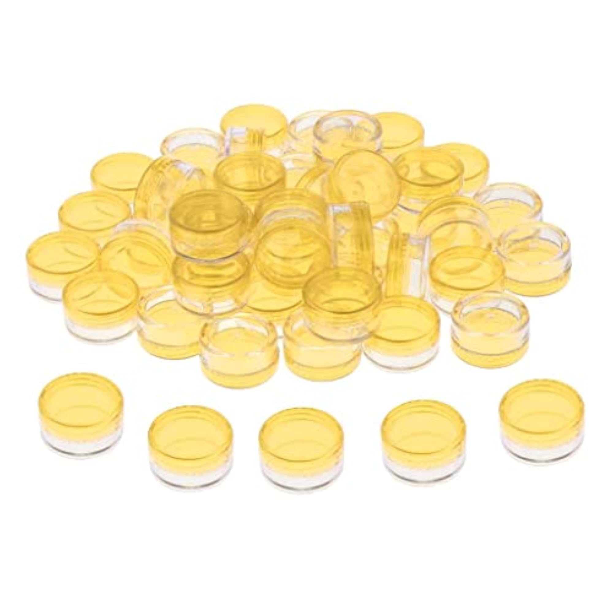 Empty Round Makeup Jar Pot, 3x50pcs Yellow