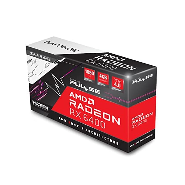 Tarjeta gráfica Radeon Sapphire Pulse RX 6400 GDDR6 1080 FHD 4GB