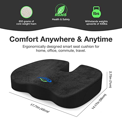 Office Chair Seat Cushion - Intelligent Sedentary & Crossed Legs Reminder Gel Memory Foam Cushions For Back,Coccyx,Tailbone Pain Relief #TOP6
