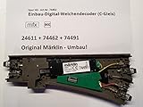 Märklin Umbau original! Märklin 24611 - gerade C-Gleis Weiche links incl. Decoder + Antrieb