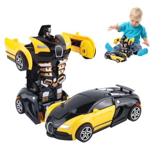 Robot Car Juguete para niños - Vehículo cambiante de Forma con luz y Sonido | Juguetes de deformación Figuras de acción, Divertido Toy de Auto de acción 2 en 1 para niños, Juguete Stem edu
