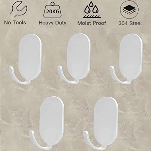 Gerhannery Kleverige haken Zelfklevende haken, 12 stuks Heavy Duty Stick On Haken Waterdichte Wandhaken Handdoekhaak, Geen Nagels Wandhangers Extra Sterke Kapstok Deurhaken voor Badkamers Keuken Toilet (Wit) - Image 8