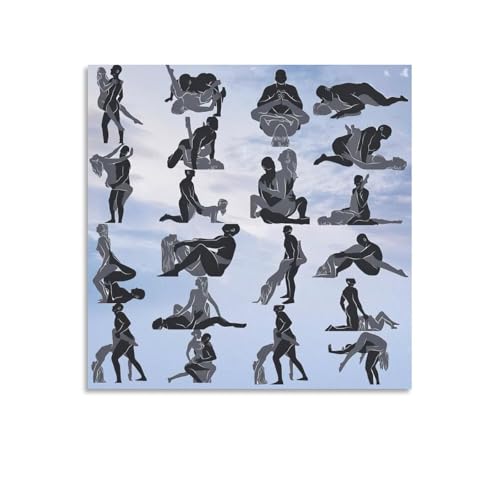 Pose Kamasutra Instruction Poster Sex Guide Workout Wall Art Completely Illustrated Posters Canvas...