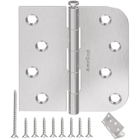 AmzGod 4-Inch Brushed Nickel Door Hinges thumbnail