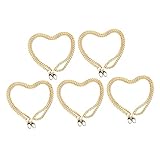 Cadena curva de aluminio, suministros para fabricación de joyas, cadena de eslabones trenzados a prueba de herrumbre para manualidades de collares y pulseras, 2,5x8x12mm, 5 piezas (Oro)