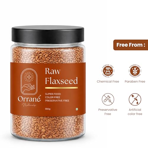 Image of Orrane Raw Flaxseed 900g Alsi Beej for Eating, Smoothies and Baking | High Omega 3, Fiber and Protein Rich Seeds, Gluten Free Superfood | Supports Heart Health, Digestion & Weight Management