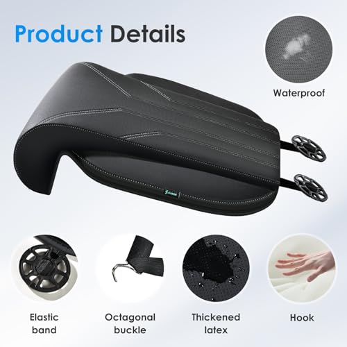 Image of FLORICH Car Seat Extender Leg Support Cushion for Driver Seats Office Chair, Leather Memory Foam Widened seat Cushion for Long Drivers Universal Car Seat Cushion Legs Rest Pads-Black1
