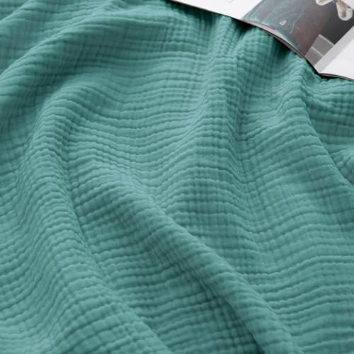Manta de muselina 100% algodón natural David's Home King Size, ligera, transpirable y suave, color teal, 108"x90"