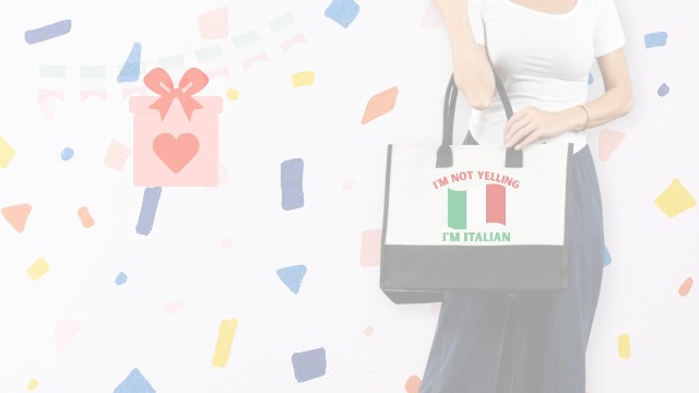 Bolso tote temático italiano con cierre y correa miniatura 7