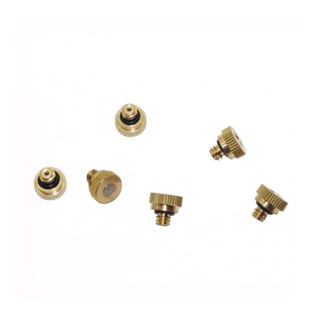 Gartenarbeit liefert Sprinkler 100 Stück 0,2 mm-0,5 mm Messing Zerstäubungsdüse mit 4mm Außengewinde Garten Bewässerung Sprinkler Niederdruck Fogger Nozzle (Color : 0.5mm)