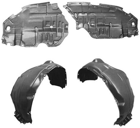 Parts N Go 2012-2013 Camry LLE Fender Liner Par con juego de protección contra salpicaduras encubierta - 5144206140, 5144106150