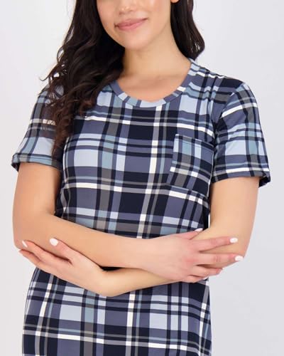 Image of Real Essentials 3 Pack: Women's Short Sleeve Nightgown Dress - Nightshirt Pajama Sleep Shirt Sleepwear (Available In Plus)