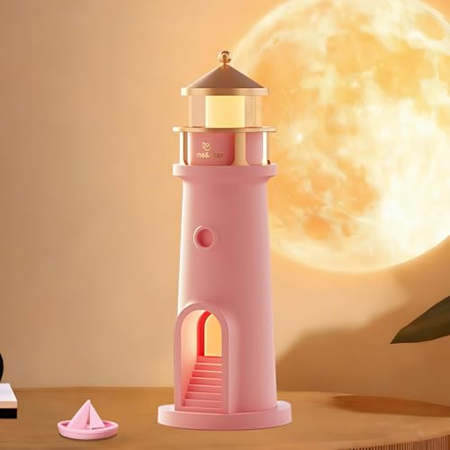 Lámpara de Mesa de Noche Proyector Faro Luna LED Recargable