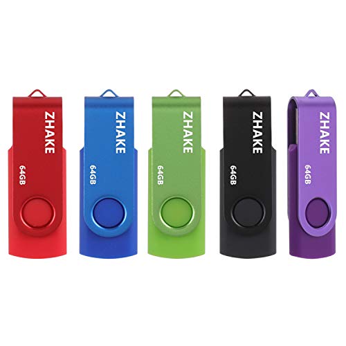 Memorias 32GB USB 2.0 5 Piezas Pendrive USB Stick Flash Drive con Indicado(32GB Verde Púrpura Rojo Negro Azul)