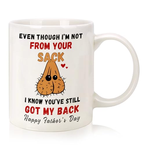 Fathers Day Mug Gifts for Dad,330ml Funny Coffee Cup for Dad from Daughter Son,Birthday Gifts for Men Stepdad,Fathers Day Presents for Christmas Anniversary(White)