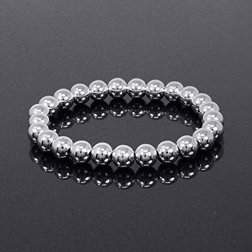 by You Stainless Steel Gold Silver Beaded Ball Bracelets for Women Stretchable Elastic Bracelet Set4