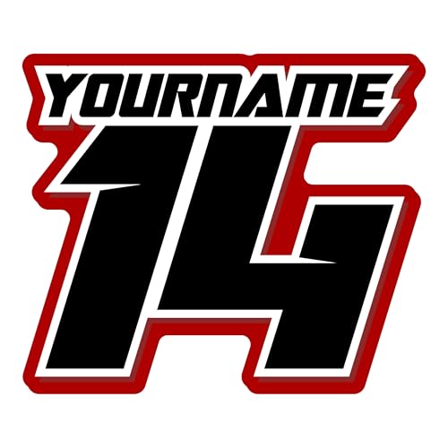 MxNumbers- MX & ATV Number with Name Plate Decals | Set of 3 Multicolored Race Numbers | You Pick Your Number, Name, Sizes & Colors | Fully Custom Racing Graphics