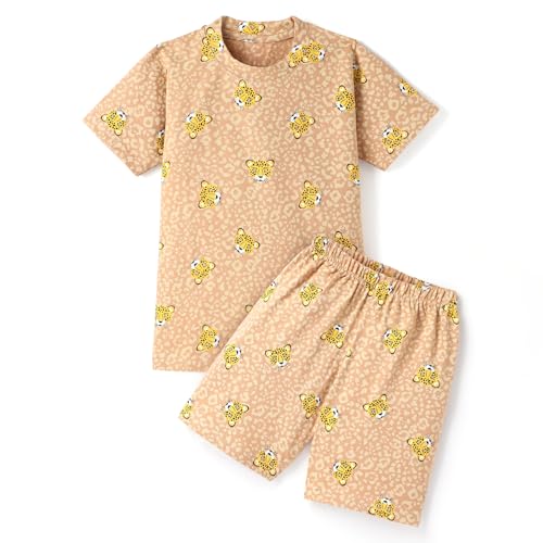 Image of Pure Cotton Half Sleeves Printed T-Shirt & Shorts Set Set | Shorts Set for Kids | Clothing Set for Kids | Summer Set for Kids | Kids Nightwear Multicolor and Sizes