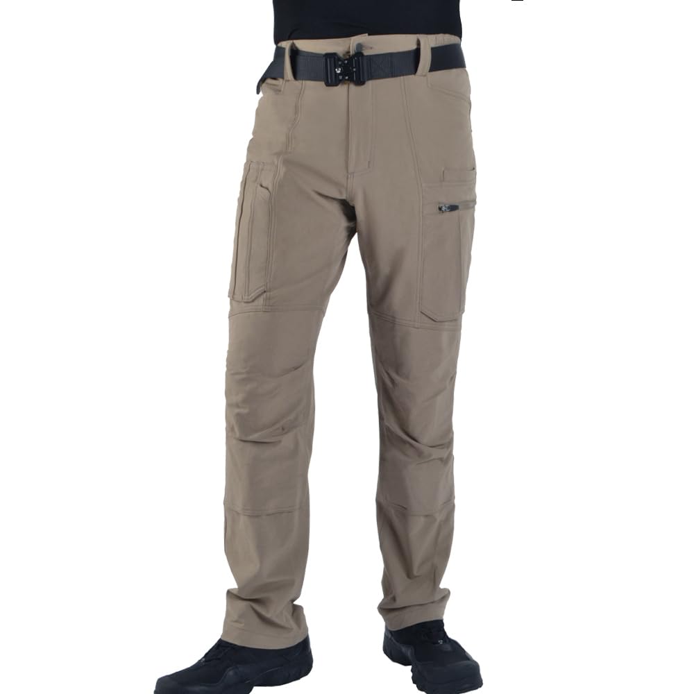 POWERTHREE Men's 4 Way Stretch Outdoor Cargo Pants All Season with Multi Pocket Utility Work Pant