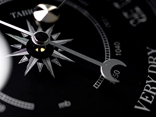 Tabic Prestige Traditional Barometer In Chrome With A Jet Black Dial, Heavy Brass Case (1/2Kg) Electroplated With Chromium, Handmade In England #TOP4