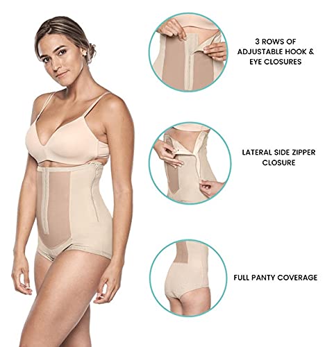 Bellefit Dual-Closure Girdle Postpartum Abdominal Trainer - C Section & Natural Birth Recovery Beige #TOP2