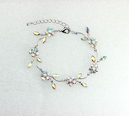Image of Faship Gorgeous Rhinestone Crystal Floral Necklace Earrings Set