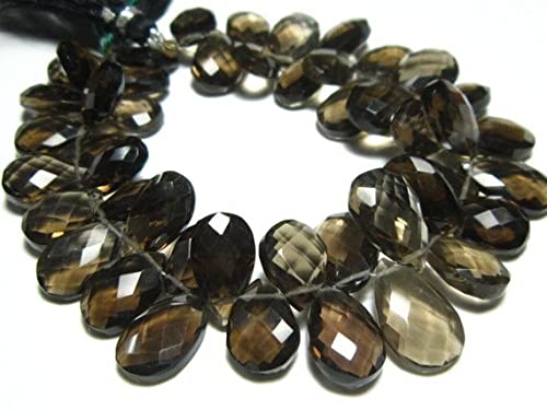 Smoky Quartz perle briolette pour création de bijoux en pierre fine naturelle
