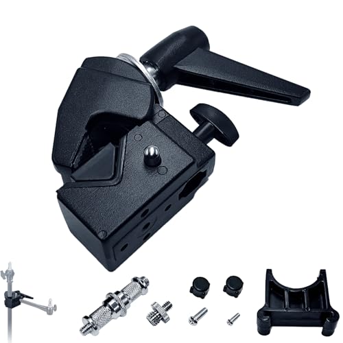 Jorixxy Super Clamp for Round Pipe Flat Surface,for Photography Studio Camera and Video Lighting Mounting,Multi-Function Studio Clip Mount (1 x Super Clamp)