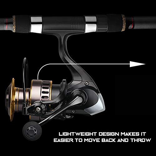 KKmoon Barco de pesca todo o metal Roda giratória Linha de pesca Vara de arremesso Vara de lançament