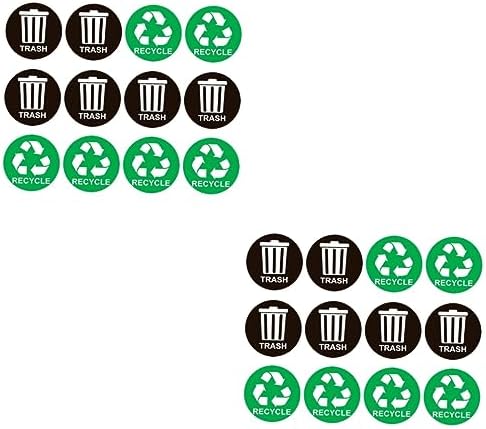 Cabilock 2pcs 2 Garbage Classification Sign Compost Trash Can Sticker Labels Circle Stickers Garbage Can Labels Trash Can Sticker Compost Bin Sticker Waste Sorting Stickers Trash Can Decals