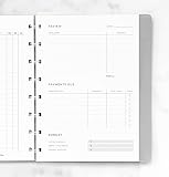 Filofax Einlage Expense Tracker Notebook Refill - A5, White, 132861