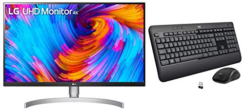 Image of LG Ultrafine 27 Inch 4K (3840 x 2160) IPS Display - VESA HDR 400, sRGB 99%, USB-C with 60W Power Delivery, Color Calibrated, Hardware Calibration-HAS & Pivot Stand-27UL850 + Logitech Keyboard Combo